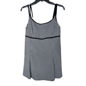 Great Lengths Geometric Tile One Piece Swimdress Tummy Control Swimsuit Size 12